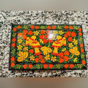 Vintage hand painted Russian jewelry box